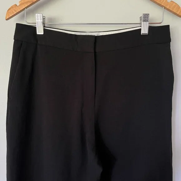 MM LaFleur Pants Size 6 The Pippa Light Twill Wide Leg Crop Stretchy Black - Picture 2 of 13
